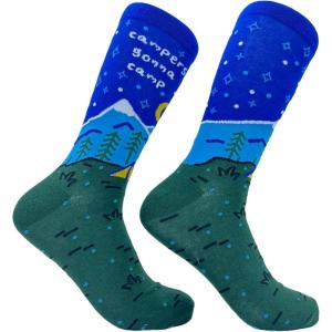 Crazy Dog T-Shirts Mens Funny Camping Socks With Awesome Graphics Hiking Socks for Men(Gonna Camp)