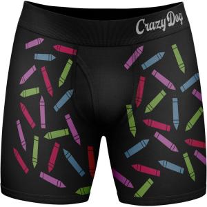 Crazy Dog T-Shirts Mens I Dont Have The Time Or The Crayons to Explain This Boxer Briefs Funny Underwear(Black)