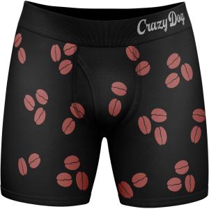 Crazy Dog T-Shirts Mens I Like Coffee and Maybe 3 People Boxer Briefs Funny Sarcastic Graphic Underwear(Black)