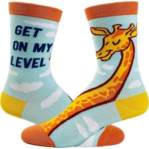 Crazy Dog T-Shirts Mens Sarcastic Socks Funny Crew Footwear for Adults(My Level)