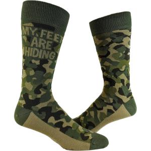 Crazy Dog T-Shirts My Feet Are Hiding Socks Funny Camo Army Print Novelty Footwear