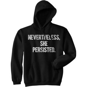 Crazy Dog T-Shirts Nevertheless She Persisted Funny Political Congress Senate Sweatshirt Unisex Hoodie(Black)