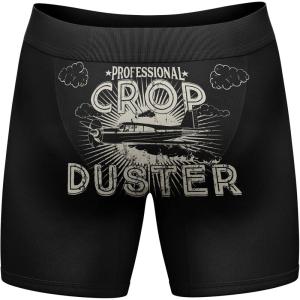 Crazy Dog T-Shirts Professional Crop Duster Mens Boxers Funny Stinky Fart Bathroom Humor Hilarious Novelty Underwear(Black)