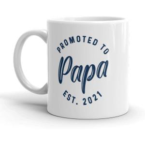 Crazy Dog T-Shirts Promoted to Papa 2021 Mug Funny New Baby Family Graphic Coffee Cup-11oz