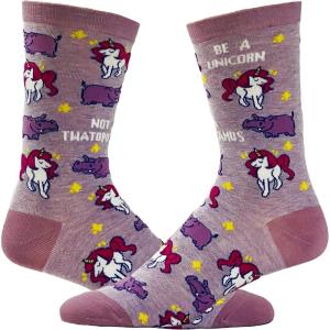 Crazy Dog T-Shirts Womens Animal Socks Cute Funny Socks with Fun Animals and Sarcastic Sayings(Unicorn)