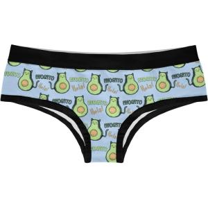 Crazy Dog T-Shirts Womens Avogato Panties Cute Bikini Brief Kitten Avocado Sexy Graphic Underwear for Ladies(Blue)