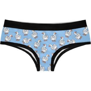 Crazy Dog T-Shirts Womens Butt Quack Panties Funny Duck Joke Graphic Bikini Brief Underwear for Ladies(Blue)