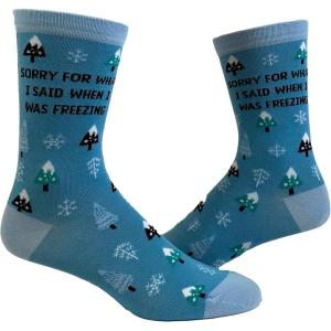 Crazy Dog T-Shirts Womens Cute Mismatched Socks With Funny Cute Graphics For Ladies(Blue)