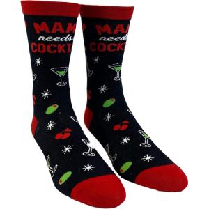 Crazy Dog T-Shirts Womens Cute Mismatched Socks With Funny Cute Graphics For Ladies(Mama Cocktail)