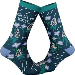Crazy Dog T-Shirts Womens Empowering Socks Funny Footware for Girls to Make a Statement(Due Respect)