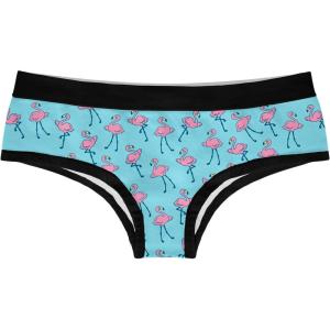 Crazy Dog T-Shirts Womens Flamingo Spirit Animals Panties Funny Saying Pink Bikini Brief Graphic Underwear(Blue)