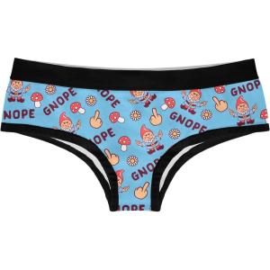 Crazy Dog T-Shirts Womens Gnope Panties Funny Sarcastic Gnome Saying Graphic Underwear Gift for Wife(Blue)