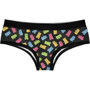 Crazy Dog T-Shirts Womens Gummy Bear Spirit Animal Panties Funny Cute Bikini Brief Gift Candy Lovers Cool(Multi)