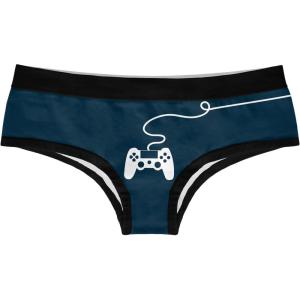 Crazy Dog T-Shirts Womens Leave This to The Professional Panties Gamer Bikini Brief Funny Gaming Controller Graphic(Blue)