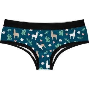 Crazy Dog T-Shirts Womens Llama Panties Cute Sexy Cactus Graphic Bikini Brief Funny Underwear for Ladies(Multi)
