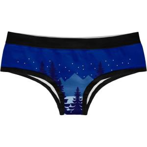 Crazy Dog T-Shirts Womens Not Tonight Panties Funny Saying Cute Bikini Brief Quote Graphic Underwear(Blue)