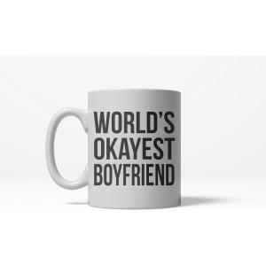 Crazy Dog T-Shirts Worlds Okayest Boyfriend Funny Relationship Ceramic Coffee Drinking Mug 11oz Cup