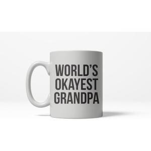 Crazy Dog T-Shirts Worlds Okayest Grandpa Funny Family Member Ceramic Coffee Drinking Mug 11oz Cup
