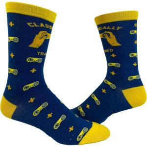Crazy Dog T-Shirts Youth Gaming Socks Funny Nerdy Video Game System Controller Novelty Footwear(Classically Trained)