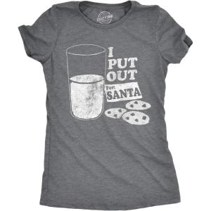 Crazy Dog Womens T Shirts Funny Sarcastic Humor Christmas Tees for Holiday Parties(Dark Heather Grey – Put Out)