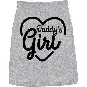 Daddys Girl Dog Shirt – Heart Design Graphic Tee Pet Clothing for Small Medium Large XXL Breeds Outfit for Dogs and Fur Parents Grey, XXL(XX-Large)