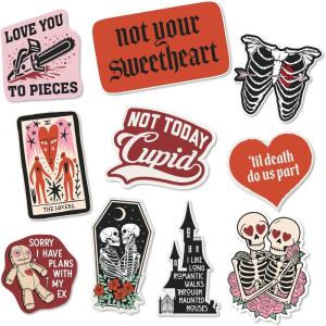 Dark Valentines Sticker Extra Large Stickers for Adults Funny Adhesives with Memes Love Cool Sarcastic Multi 10 Pieces(10 Pieces)