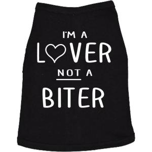 Dog Shirt Im A Lover Not A Biter Funny Clothes for Small Breed Daschund Corgi Funny Dog Puppy Shirt Black XXL