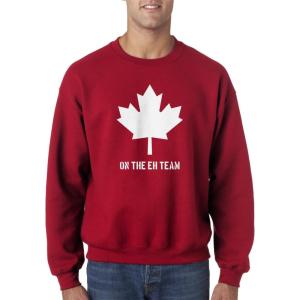 Eh Team Canada Sweater Funny Canadian Shirts Novelty Hilarious Crew Neck(Red)