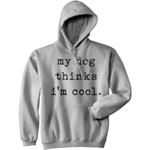 Funny Dog Joke Hoodies Cool Novelty Sweatshirts for Pet Owners and Dog Lovers(Heather Grey – Cool)