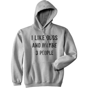 Funny Dog Joke Hoodies Cool Novelty Sweatshirts for Pet Owners and Dog Lovers(Heather Grey – Dogs 3 People)