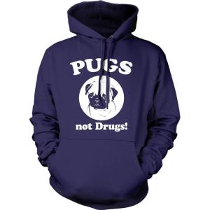 Funny Dog Joke Hoodies Cool Novelty Sweatshirts for Pet Owners and Dog Lovers(Navy – Pugs)