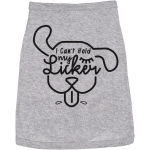 Funny Dog Shirt – I Cant Hold My Licker Graphic Tee – Soft Cotton Pet Apparel for Small and Medium Dogs – Cute Puppy Shirt for Family Photos and Everyday Wear Grey, M(XX-Large)