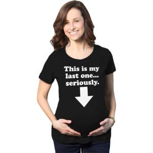 Funny Maternity T Shirts for Pregnant Women with Sarcastic Sayings Hilarious Womens Shirts for Pregnancy(Black – Last One)