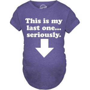 Funny Maternity T Shirts for Pregnant Women with Sarcastic Sayings Hilarious Womens Shirts for Pregnancy(Heather Purple – Last One)