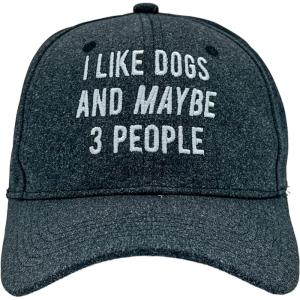 Funny Novelty Hats Sarcastic Graphic Caps for Men and Women with Funny Sayings(Black – Dogs and 3 People)
