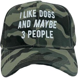 Funny Novelty Hats Sarcastic Graphic Caps for Men and Women with Funny Sayings(Camo – Dogs and 3 People)