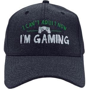 Funny Novelty Hats Sarcastic Graphic Caps for Men and Women with Funny Sayings(Heather Black – Im Gaming)