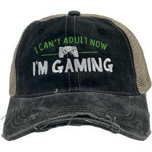 Funny Novelty Hats Sarcastic Graphic Caps for Men and Women with Funny Sayings(Trucker Black – Im Gaming)