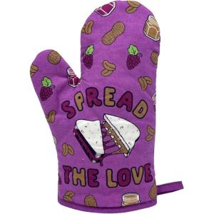 Funny Taco Oven Mitt – Introverted but Willing to Discuss Tacos Design – Durable Cotton Blend with Heat Protection – Novelty Mexican Food Kitchen Glove for Cooking and Taco Lovers(Spread the Love)