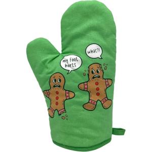 Funny Taco Oven Mitt – Introverted but Willing to Discuss Tacos Design – Durable Cotton Blend with Heat Protection – Novelty Mexican Food Kitchen Glove for Cooking and Taco Lovers(Gingerbread Foot)