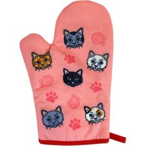 Funny Taco Oven Mitt – Introverted but Willing to Discuss Tacos Design – Durable Cotton Blend with Heat Protection – Novelty Mexican Food Kitchen Glove for Cooking and Taco Lovers(Cat Yarn)