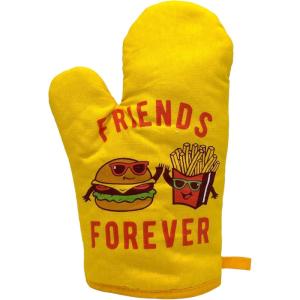 Funny Taco Oven Mitt – Introverted but Willing to Discuss Tacos Design – Durable Cotton Blend with Heat Protection – Novelty Mexican Food Kitchen Glove for Cooking and Taco Lovers(Burger and Fries)