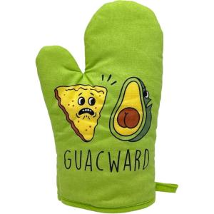 Funny Taco Oven Mitt – Introverted but Willing to Discuss Tacos Design – Durable Cotton Blend with Heat Protection – Novelty Mexican Food Kitchen Glove for Cooking and Taco Lovers(Guacward)