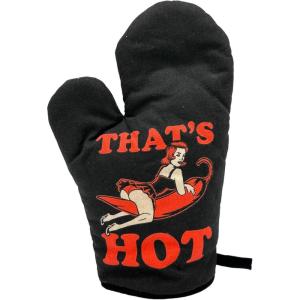 Funny Taco Oven Mitt – Introverted but Willing to Discuss Tacos Design – Durable Cotton Blend with Heat Protection – Novelty Mexican Food Kitchen Glove for Cooking and Taco Lovers(That�s Hot)
