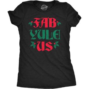 Funny Womens Christmas Shirts Wholesome Shirts for Happy Holiday Tees for Ladies(Heather Black – Fabyuleus)