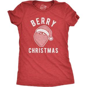 Funny Womens Christmas Shirts Wholesome Shirts for Happy Holiday Tees for Ladies(Heather Red – Berry Christmas)