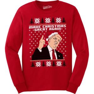 Make Christmas Great Again Funny Ugly Christmas Sarcastic Graphic Men Sweatshirt(Red)