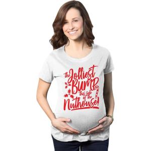 Maternity Bumpity Bump Bump Pregnancy T Shirt Funny Christmas Baby Announcement(White)