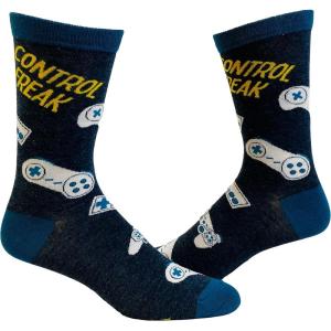 Mens Gamer Socks Funny Footware for Video Game Players(Control Freak)