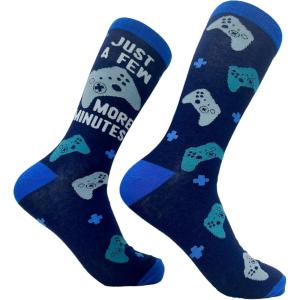 Mens Gamer Socks Funny Footware for Video Game Players(Few More Minutes)